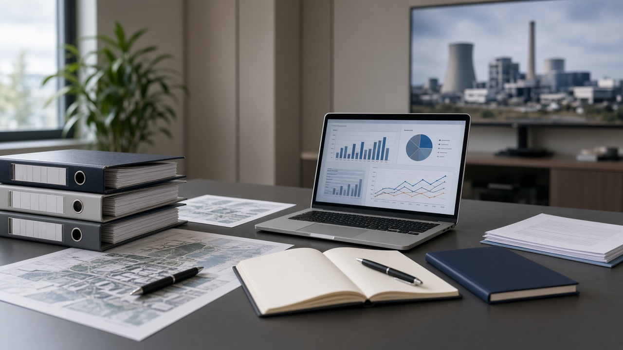 Insurance and risk review documents on a conference table