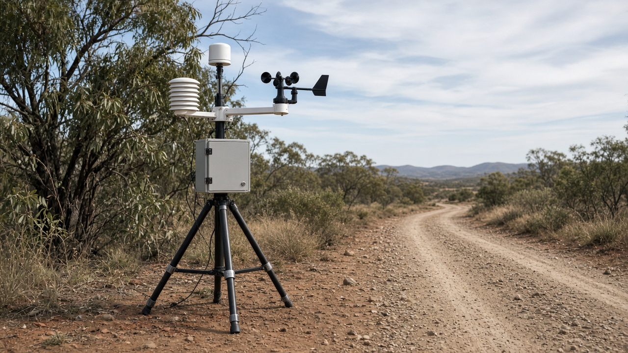 Environmental monitoring equipment near project access road